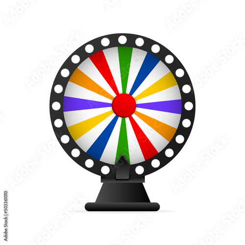 Fortune wheel in modern style. Vector illustration 3d style. Modern 3d graphic