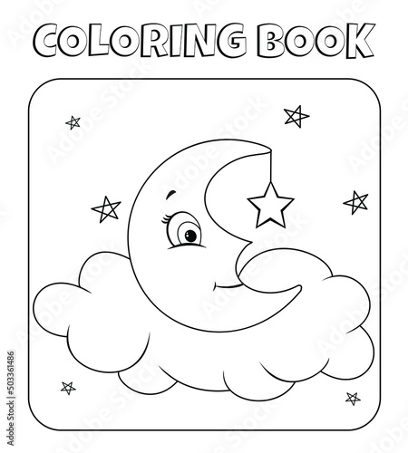 Coloring vechely bright rainbow after the rainnight moon coloring page with bows and stars