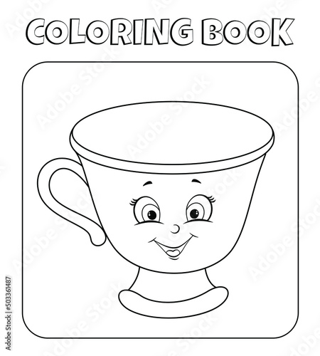Little cup coloring page for kids