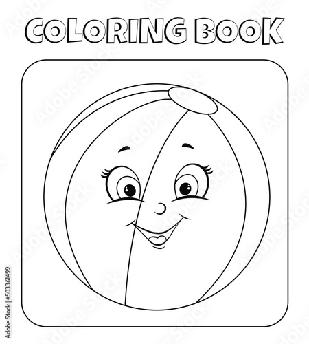 Round ball coloring page for kids