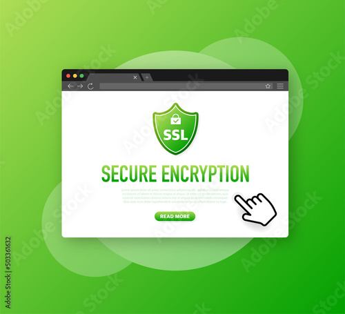 Secure connection icon vector illustration isolated on white background. Flat style secured ssl shield symbols, protected safe data encryption technology.