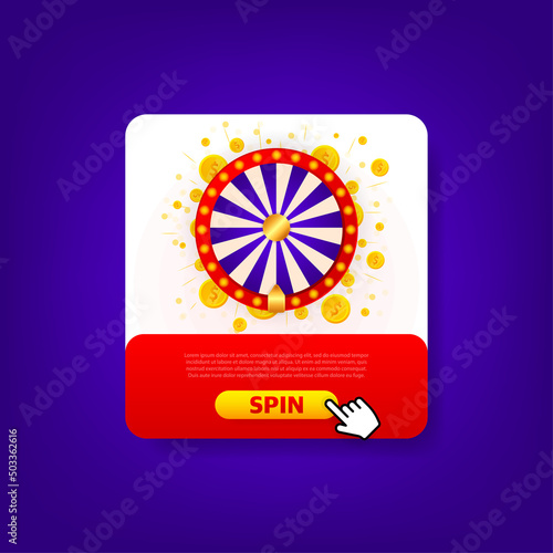 Fortune wheel in modern style. Vector illustration 3d style. Modern 3d graphic