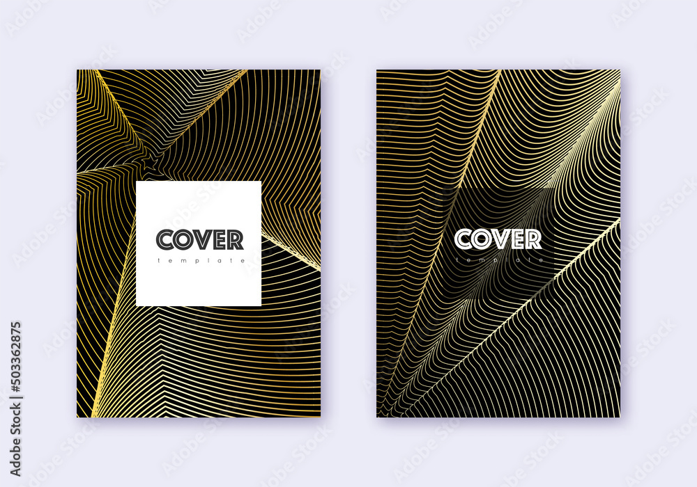 Hipster cover design template set. Gold abstract l Hipster cover design template set. Gold abstract l