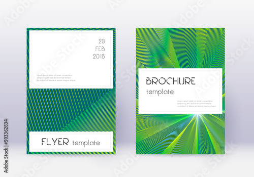 Stylish cover design template set. Green abstract