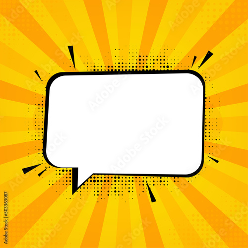 Pop art style. Retro vector illustration icon with pop bubble on yellow background
