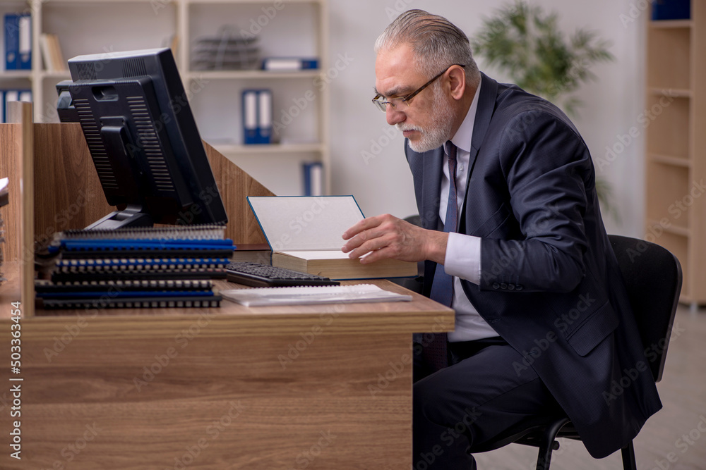 Old male employer and too much work in the office Old male employer and too much work in the office