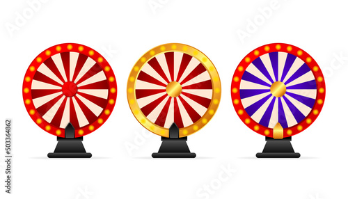 Fortune wheel in modern style. Vector illustration 3d style. Modern 3d graphic