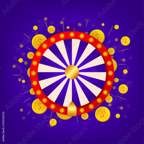 Fortune wheel in modern style. Vector illustration 3d style. Modern 3d graphic