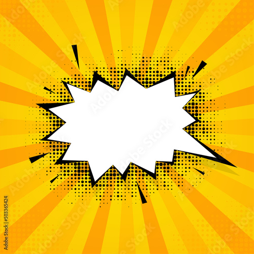 Pop art style. Retro vector illustration icon with pop bubble on yellow background