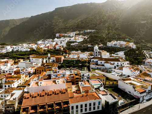 A small town on an ocean shore. Travel tourism concept, vacation on Tenerife. photo