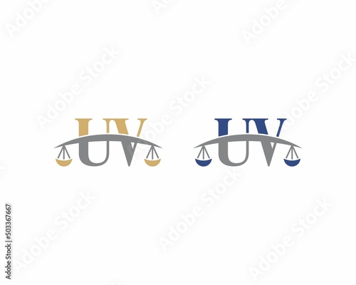 Letters UV Logo With Scale of Justice Logo Icon 001