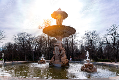 Fountain with stone sculptu...