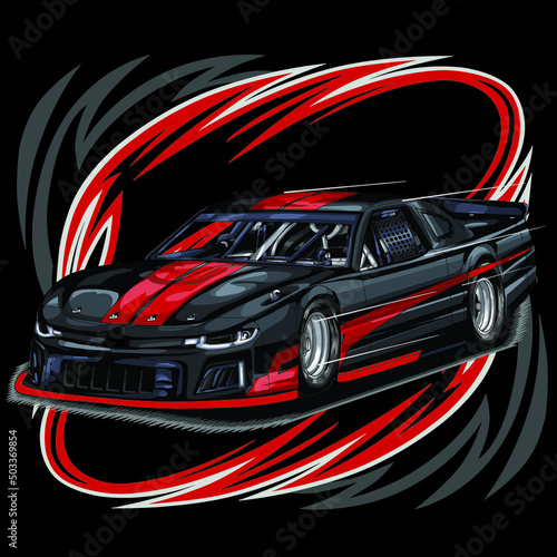 drag race isolated on black background for poster, t-shirt print, business element, social media content, blog, sticker, vlog, and card. vector illustration.