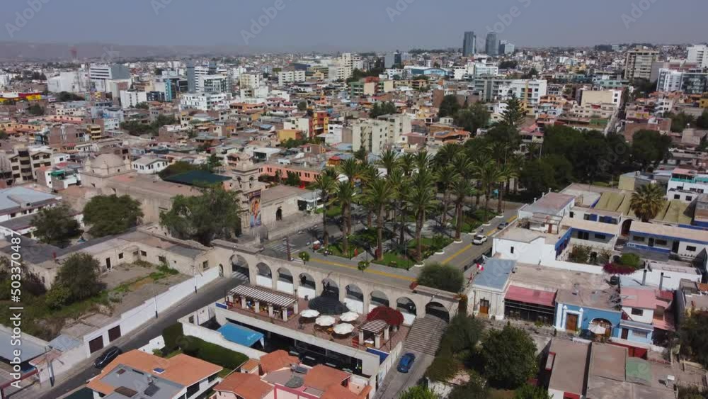 Aerial view of the city of Arequipa from the Yanaguara overlook Aerial view of the city of Arequipa from the Yanaguara overlook