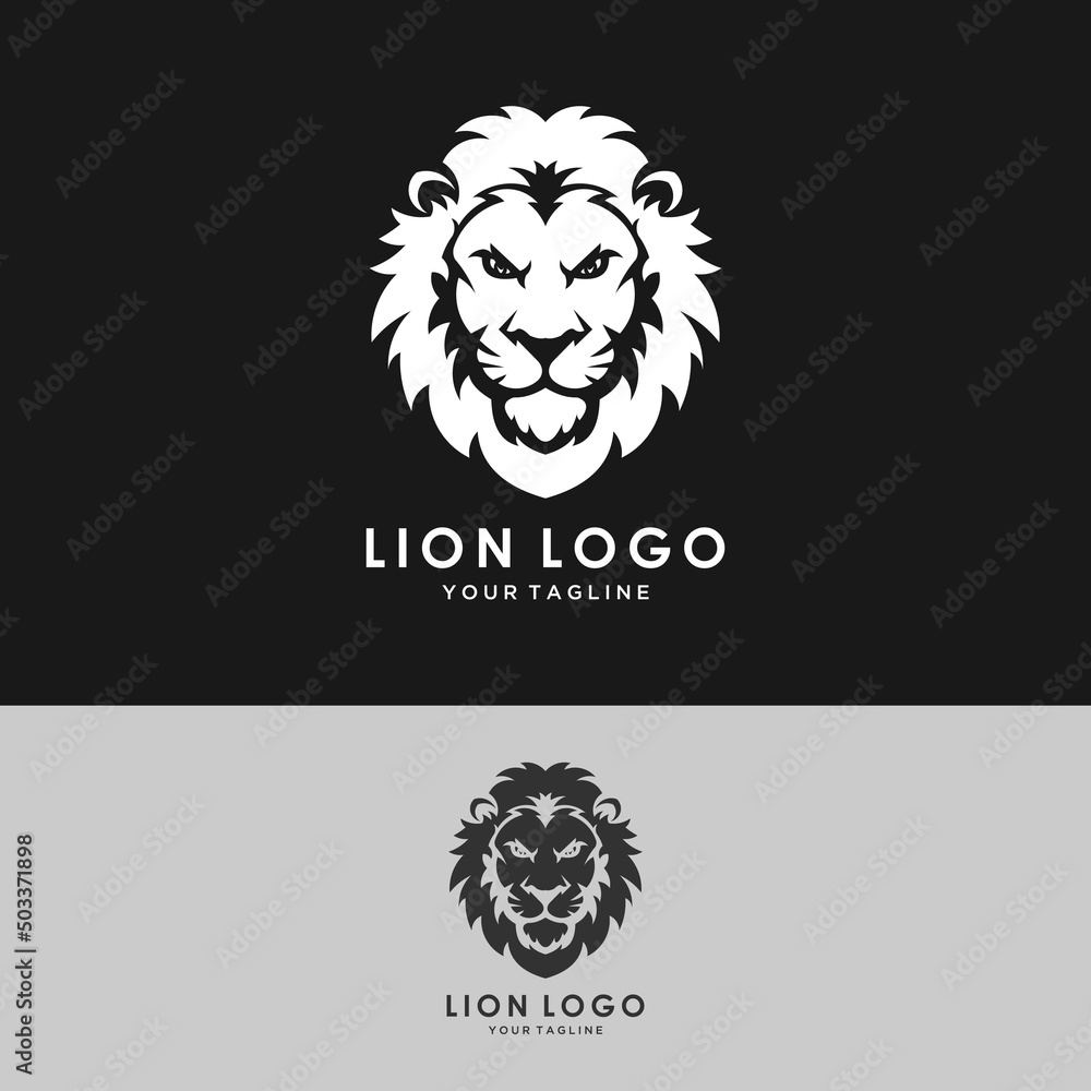 Vector illustration of a lion logo, emblem design.