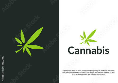 cannabis logo design. logo template