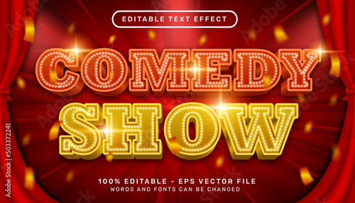 comedy show 3d text effect and editable text effect
