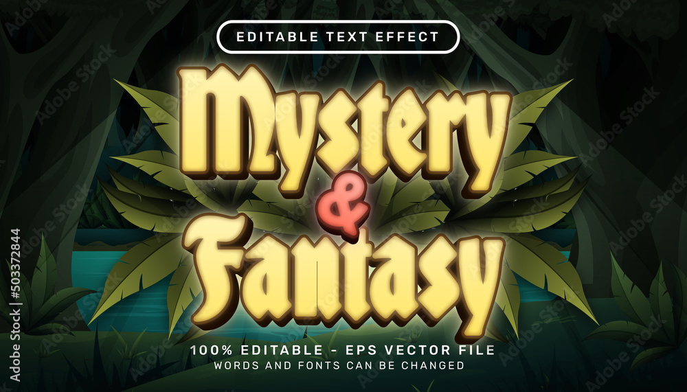 mystery and fantasy light color 3d text effect and editable text effect