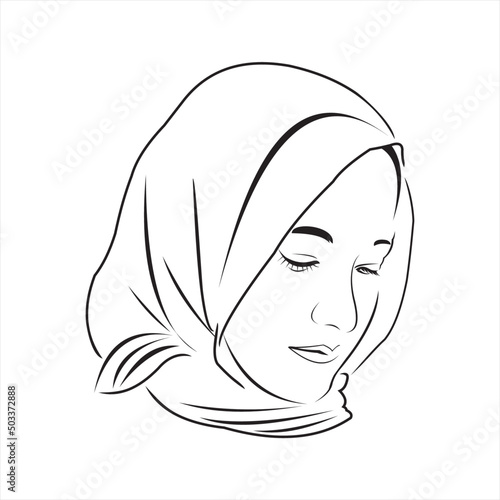 ILLUSTRATION VECTOR IMAGE OF A WOMAN WEARING A VEIL