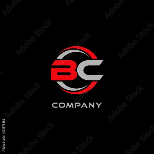 Letter BC logo combined with circle line, creative modern monogram logo style