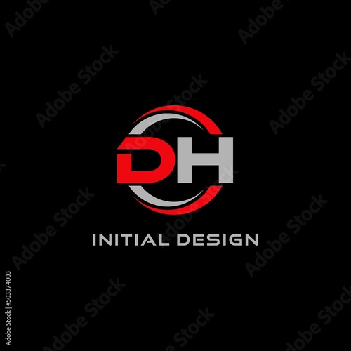 Letter DH logo combined with circle line, creative modern monogram logo style