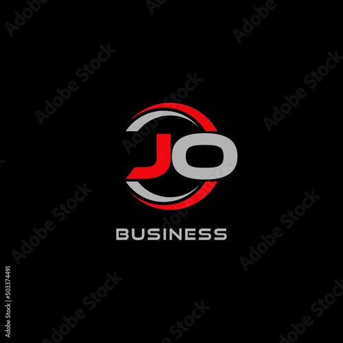 Letter JO logo combined with circle line, creative modern monogram logo style
