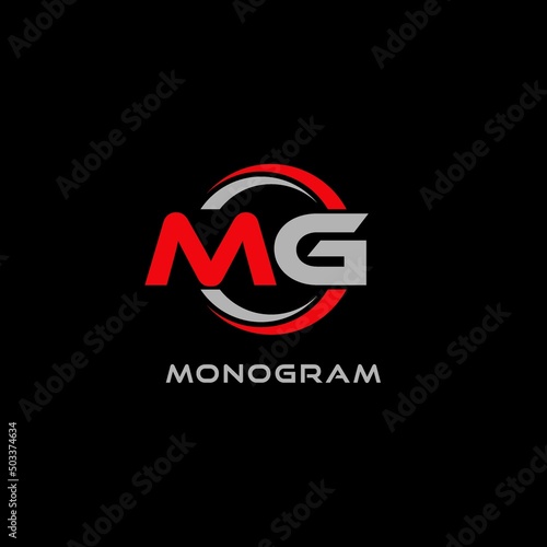 Letter MG logo combined with circle line, creative modern monogram logo style