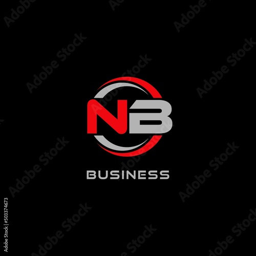 Letter NB logo combined with circle line, creative modern monogram logo style