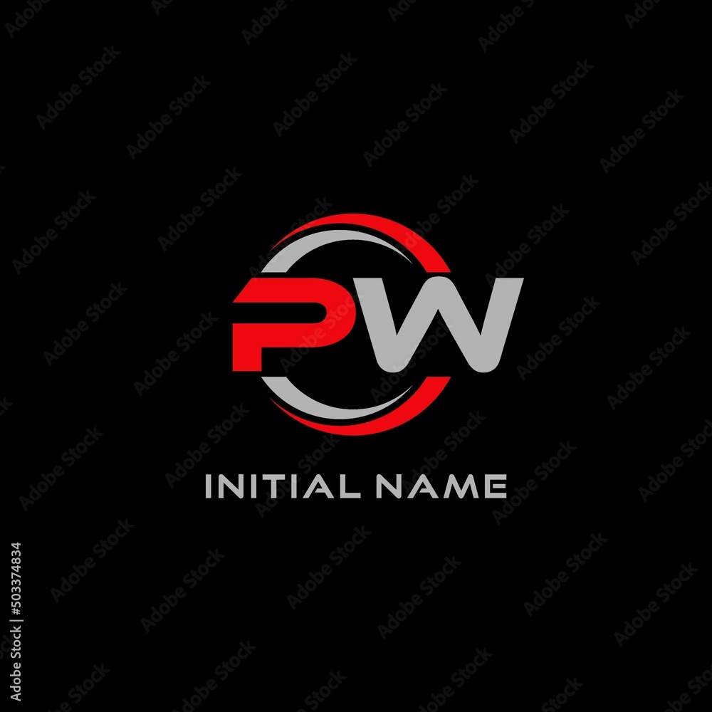 Letter PW logo combined with circle line, creative modern monogram logo