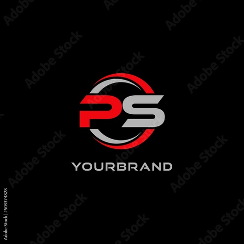 Letter PS logo combined with circle line, creative modern monogram logo style