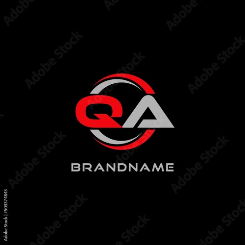 Letter QA logo combined with circle line, creative modern monogram logo style