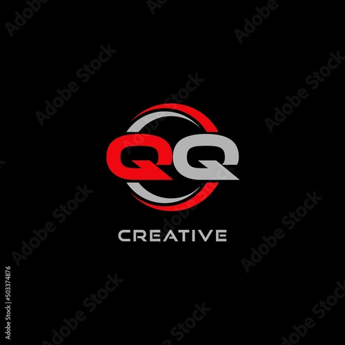 Letter QQ logo combined with circle line, creative modern monogram logo style