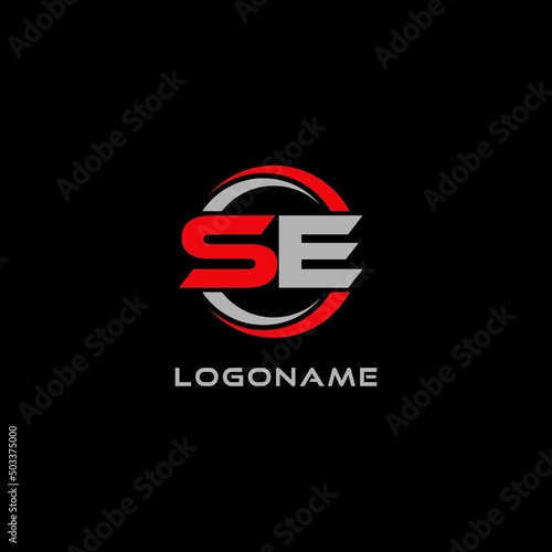 Letter SE logo combined with circle line, creative modern monogram logo style