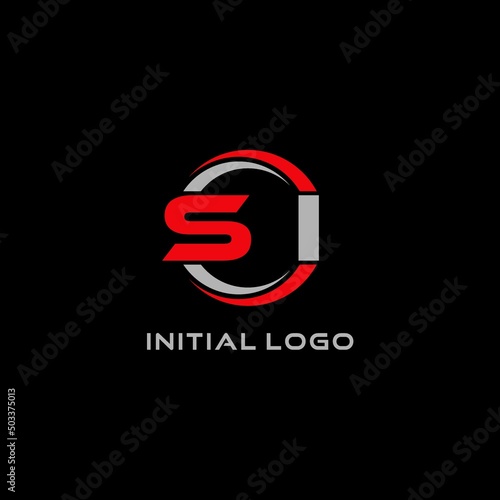 Letter SI logo combined with circle line, creative modern monogram logo style