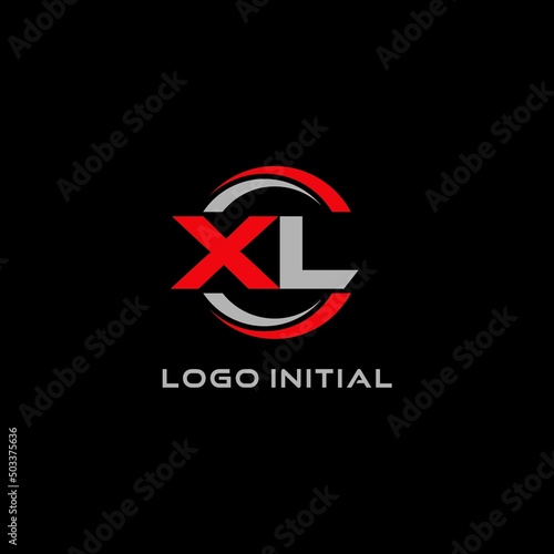 Letter XL logo combined with circle line, creative modern monogram logo style