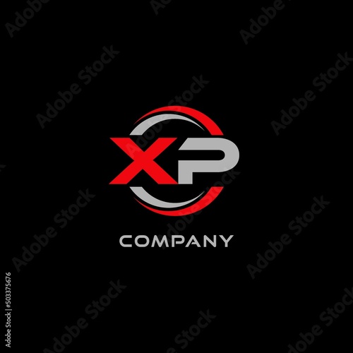 Letter XP logo combined with circle line, creative modern monogram logo style