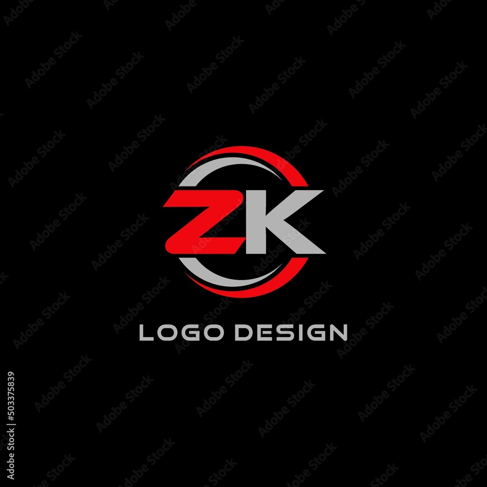 Letter ZK logo combined with circle line, creative modern monogram logo ...