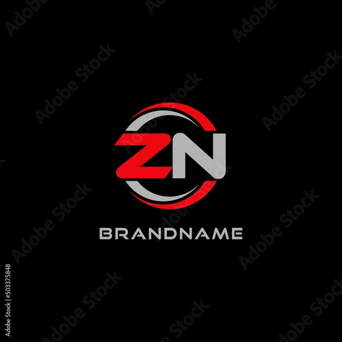 Letter ZN logo combined with circle line, creative modern monogram logo style