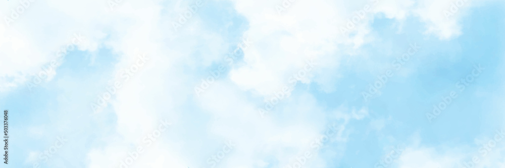 blue sky background with white clouds. panorama - obrazy, fototapety, plakaty 