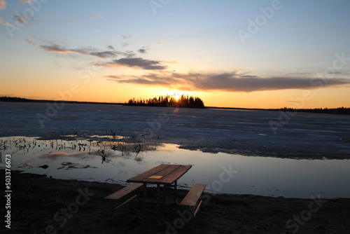 Table By The Sunset  Elk Island National Park  Alberta