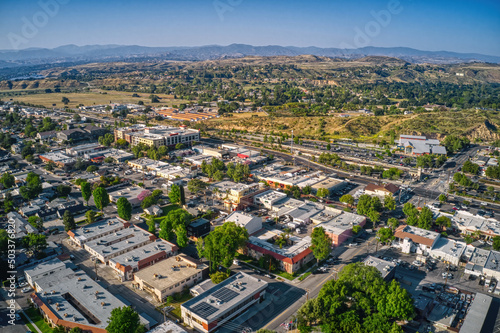 Aerial View of Santa Clarita, California in the Evening