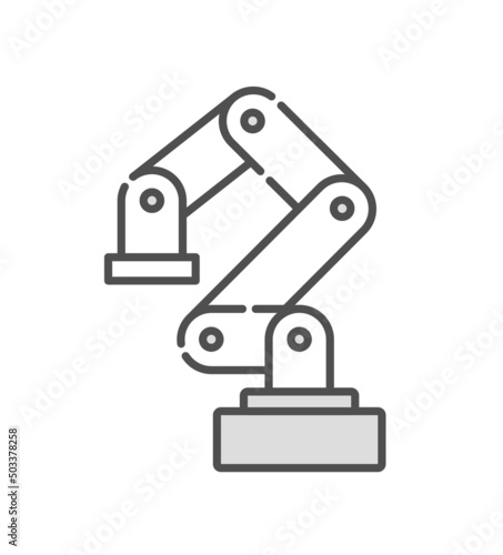 Illustration of a vertically articulated robot. Collaborative robot.