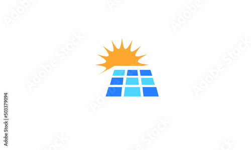 Solar panel vector logo design template