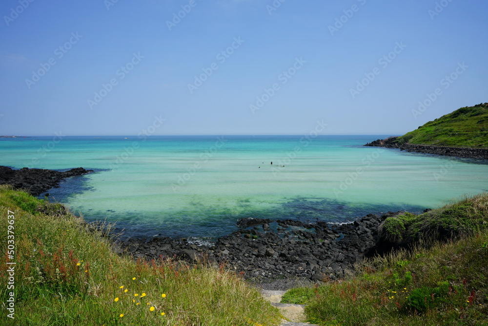 clear bluish beach and people clear bluish beach and people