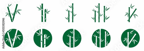Canvas-taulu bamboo icon and logo collection