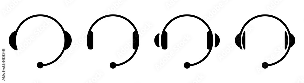 headphone icons collection - obrazy, fototapety, plakaty 