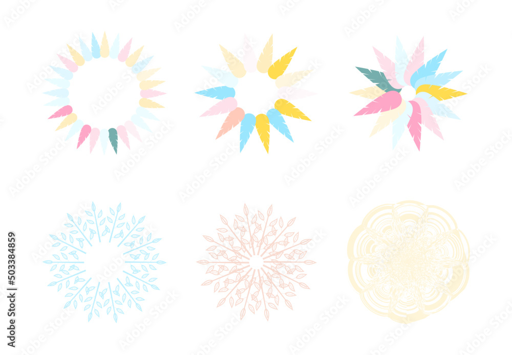 floral symbol circles vector set floral symbol circles vector set