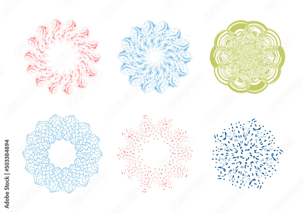 circular floral textured vector set circular floral textured vector set