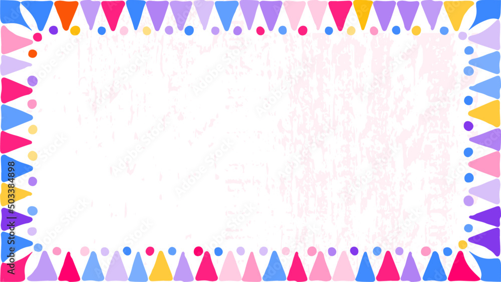 frame with drawing triangle pattern border vector background