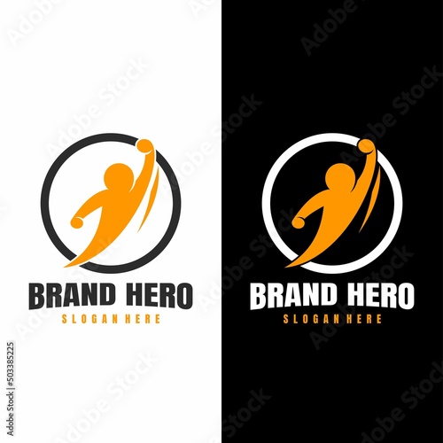 hero logo creative simple design vector